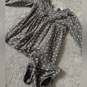 Quincy Mae Charcoal White Floral Dress